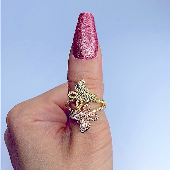 ๐HP๐Ring ๐ Rose Gold Two-Toned Butterfly - Picture 6 of 8
